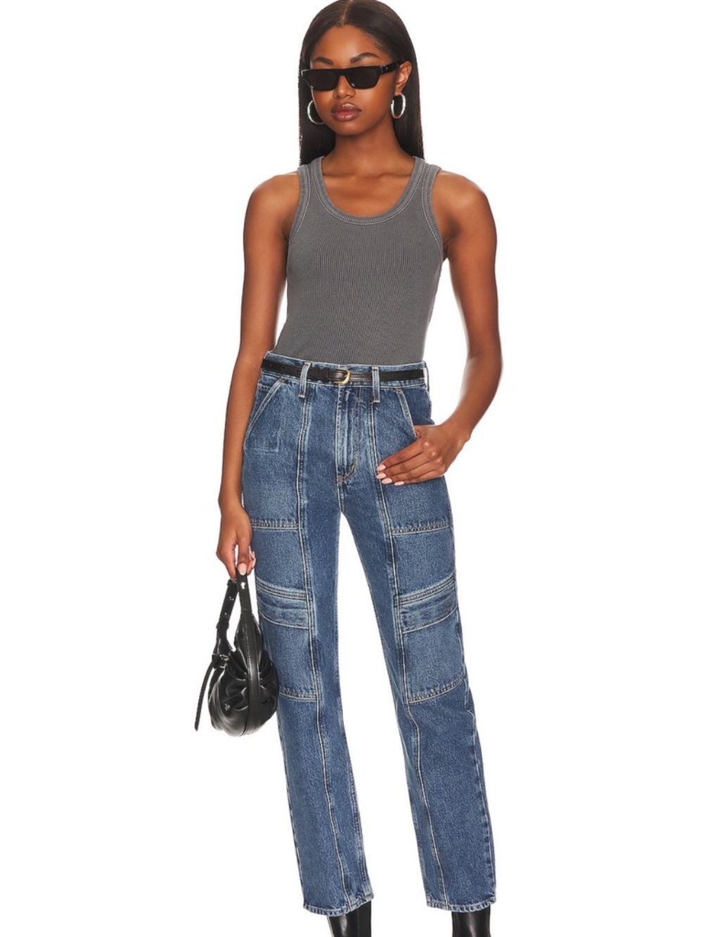 NWOT AGOLDE Cooper cargo jeans regulation wash blue Size 29